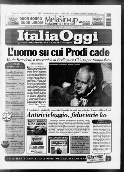 Italia oggi : quotidiano di economia finanza e politica